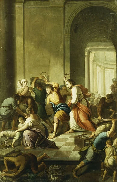 Christ Driving the Money-Changers from the Temple (oil on canvas)