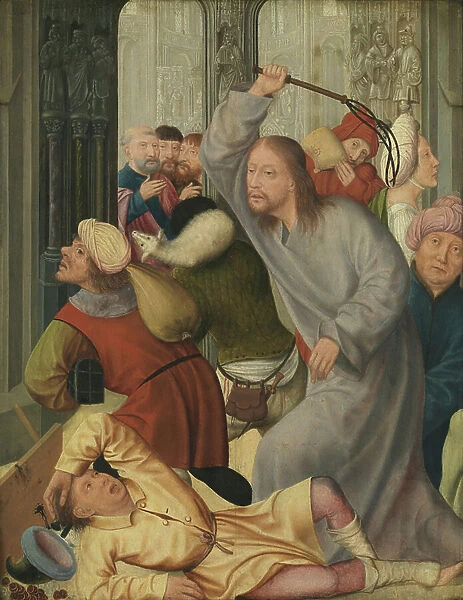 Christ driving the Money-changers from the Temple (oil on panel)