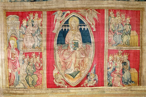 Christ enthroned with the apocalyptic beasts and the twenty four elders, no