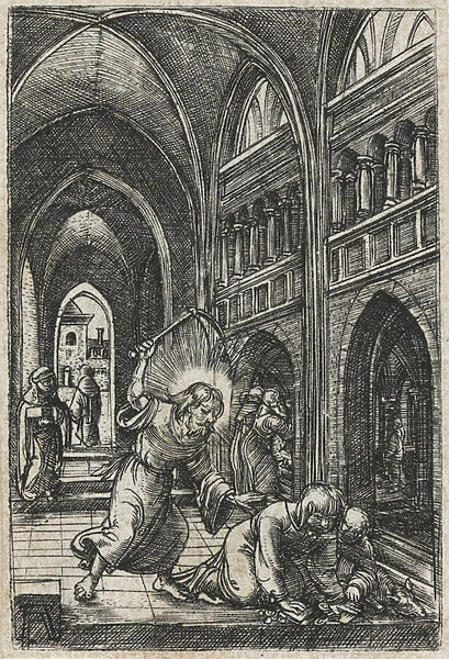 Christ expelling the moneychangers from the temple, c. 1519 (engraving)