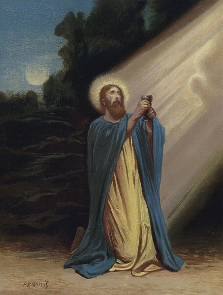 Christ in the garden, Gethsemane (chromolitho)