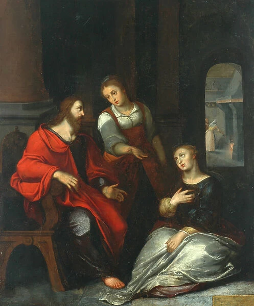 Christ in the House of Mary and Martha, 1556 (oil on copper on cradle)