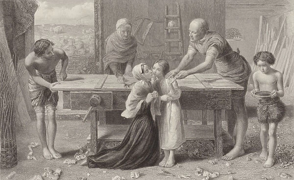 Christ in the house of his parents (engraving)