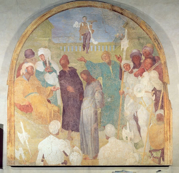 Christ before Pilate, lunette from the fresco cycle of the Passion, 1523-6 (fresco)