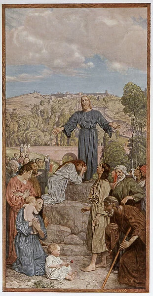 Christ preaching, illustration from Festkalender published in Leipzig c