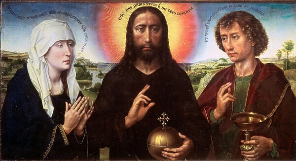 Christ redeemer between the Virgin and Saint John the Evangelist (the Triptych Braque)