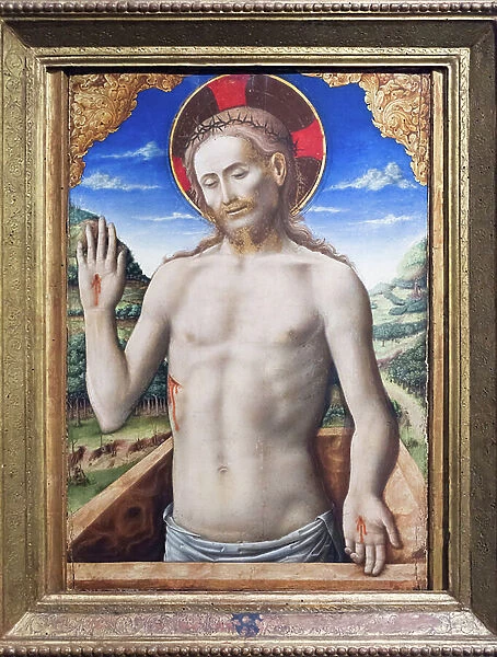Christ in the sarcophagus, 1450 circa, (oil on panel)