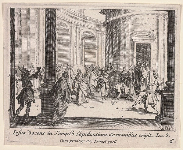 Christ Being Stoned from the Temple, 1635 (etching)