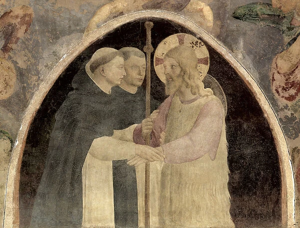 Christ Welcomes Two Dominican Friars, (fresco) (detail of 78936)