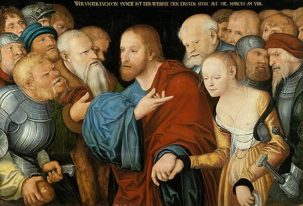 Christ and the Woman taken in Adultery, c. 1520-50 (oil on wood)