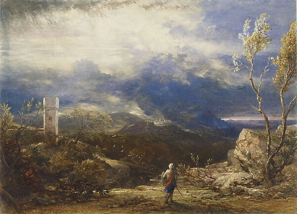 Christian Descending into the Valley of Humiliation (from The Pilgrim