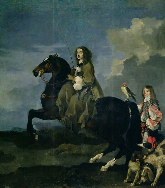 Christina of Sweden (1626-89) on Horseback, 1653 (oil on canvas)