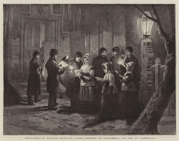 Christmas in Canada, Amateur Carol singing at Longueuil on the St Lawrence (engraving)