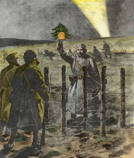 The Christmas Day Truce Print 1915 (litho). Art Prints, Posters