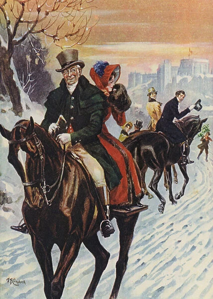 A Christmas morning in days gone by (colour litho)
