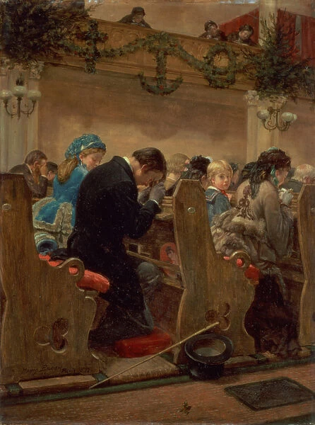 Christmas Prayers, 1872 (oil on panel)