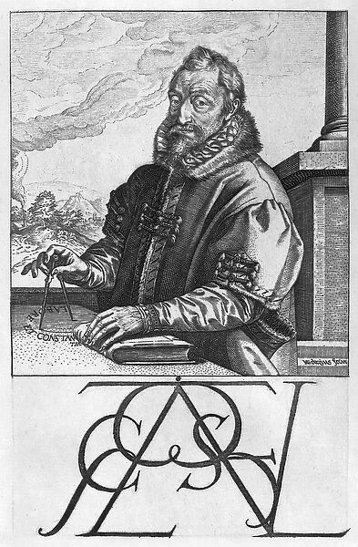Christophe Plantin (c. 1520-89) (engraving) (b  /  w photo)