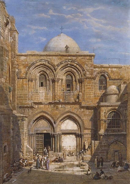 The Church of the Holy Sepulchre, Jerusalem, 1862 (pencil & w  /  c heightened with white