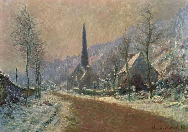 The Church of Jeufosse in Winter, 1893 (oil on canvas)