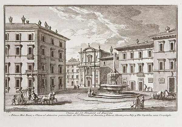 Church of SS. Venanzio and Ansovino in Rome (engraving)