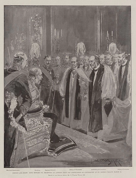 Church and State, King Edward VII receiving an Address from the Convocation of Canterbury at St Jamess Palace, 12 March (litho)