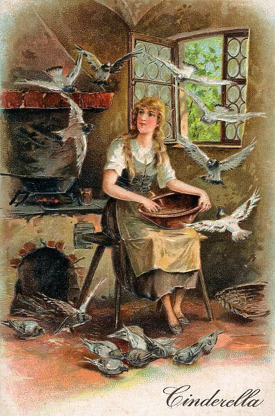 Cinderella in Rags, 1909 (chromolithograph)