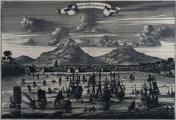 The city of Japare, near Semarang (island of Java, Indonesia) in 1659. Engraving (31.2x36.2 cm), 1676