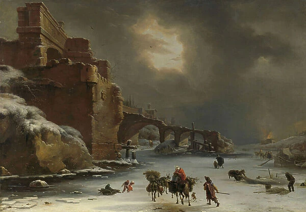 City Walls in Winter, c. 1650-70 (oil on canvas)