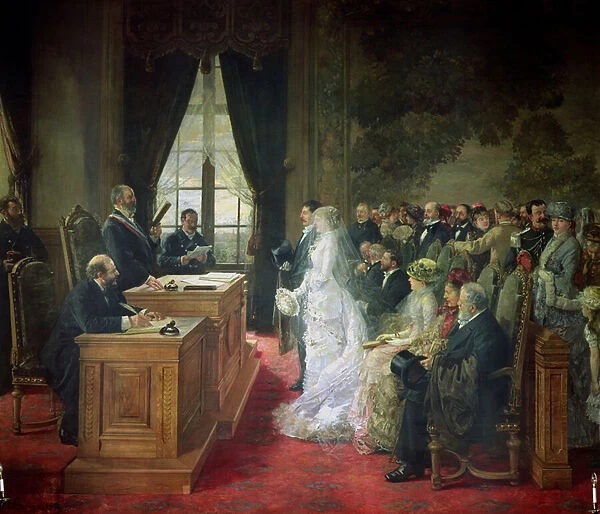 The Civil Marriage, 1881 (oil on canvas)