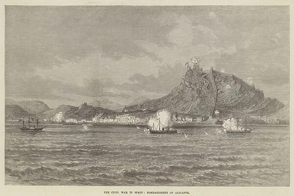 The Civil War in Spain, Bombardment of Alicante (engraving)