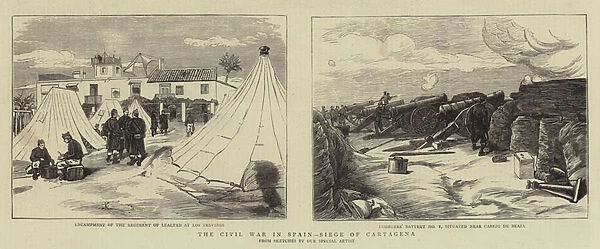 The Civil War in Spain, Siege of Cartagena (engraving)