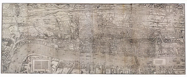 Civitas Londinum, map of London, 1560 (woodblock print)