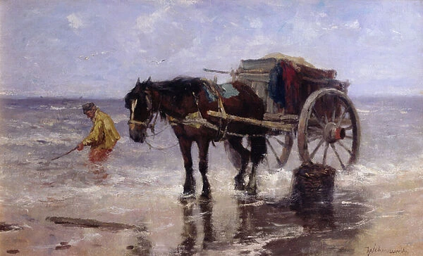 The Clam Gatherer (oil on canvas)