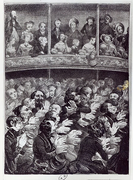 The Claque in action, c. 1830-40 (litho)