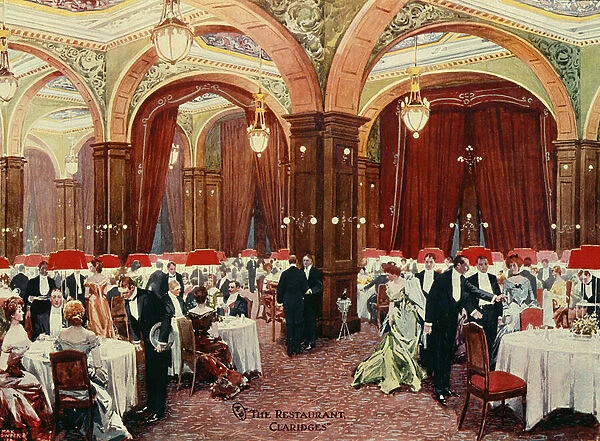 Claridges Hotel, London, c. 1900 (colour litho)