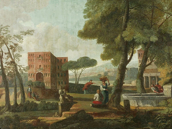 Classical landscape with sphinx, c. 1700 (oil on canvas)