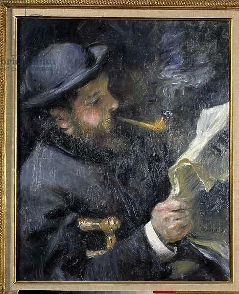 Claude Monet reading, 1872 (oil on canvas)