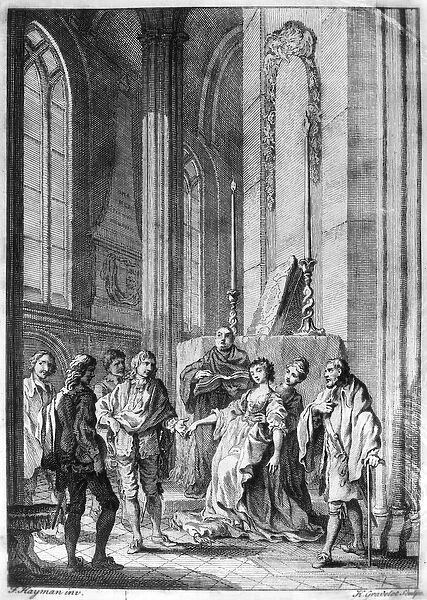 Claudio accusing Hero of faithlessness, Act IV Scene i from Much Ado About Nothing