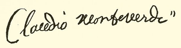 Claudio Monteverde, signature (engraving)