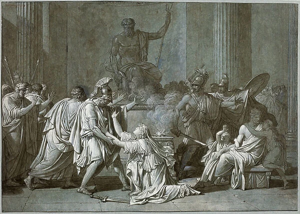 Cleombrote and Leonidas, c. 1795 (pen and ink with gouache on paper)
