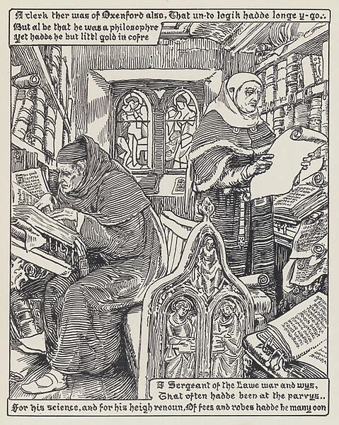 The Clerk Of Oxenford, from The Canterbury Tales (litho)