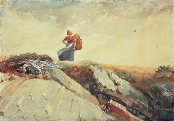Down the Cliff, 1883 (w  /  c, gouache and pencil on paper)