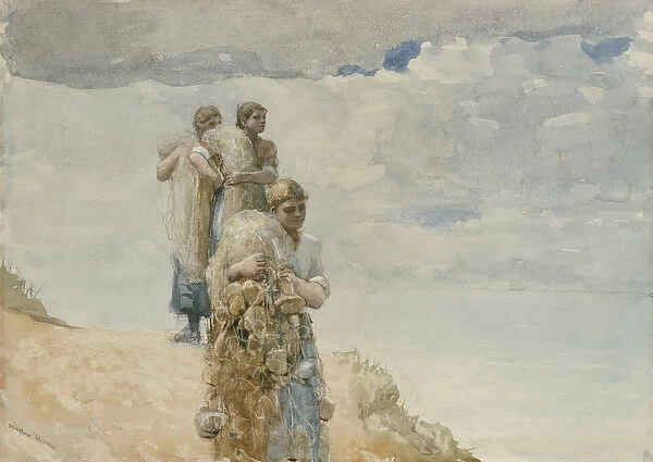 On The Cliff, Cullercoats, c. 1881-82 (w  /  c & charcoal on wove paper)