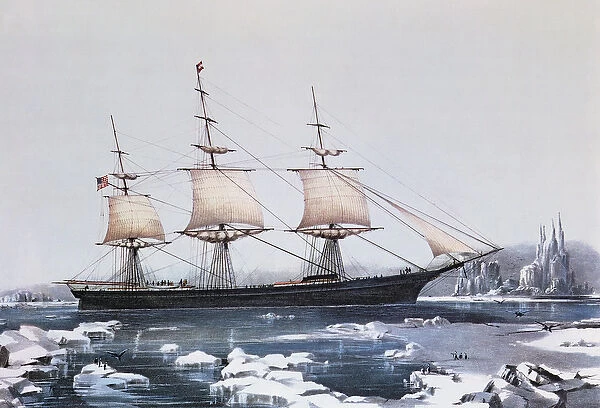 Clipper Ship Red Jacket in the ice off Cape Horn on her passage