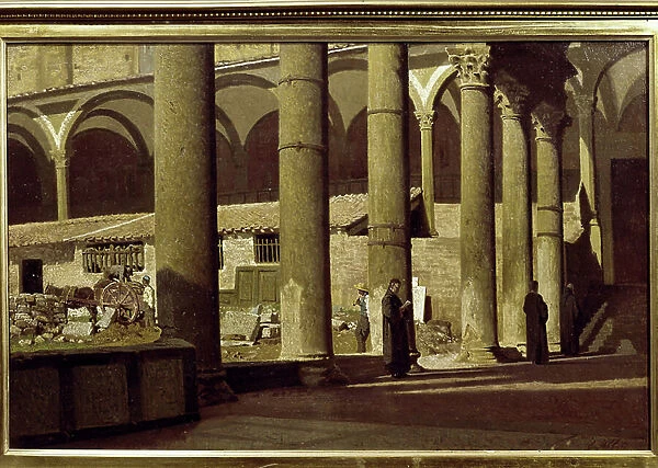 The Cloister of the Holy Cross, 1862 (oil on canvas)