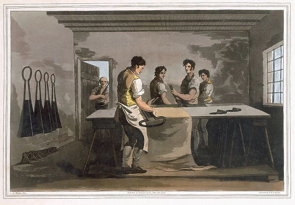 Cloth Dressers, from Costume of Yorkshire engraved by Robert Havell (1769-1832)