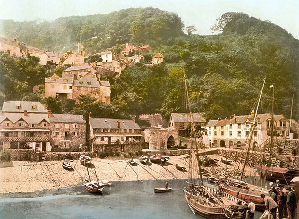 Clovelly Harbour (hand-coloured photo)