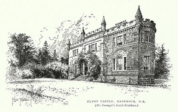 Cluny Castle, Badenoch, NB (litho)