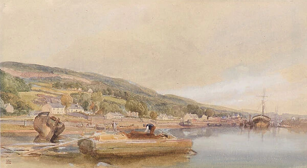 On the Clyde near Bowling, 19th century (w  /  c)