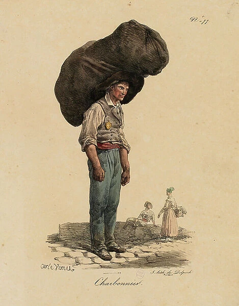 The coalman from Les Cris de Paris, 1823-25 (litho)
